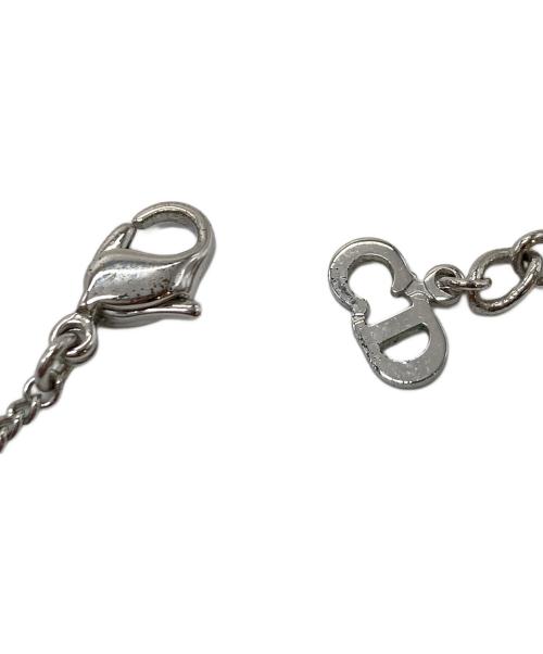 Christian Dior（クリスチャン ディオール）Christian Dior (クリスチャン ディオール) ラインストーンネックレス　ロゴストーンネックレス　ロゴモチーフネックレス シルバー サイズ:実寸参照の古着・服飾アイテム