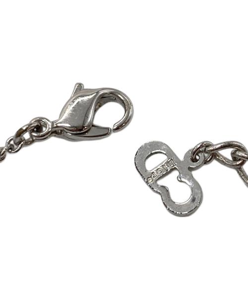 Christian Dior（クリスチャン ディオール）Christian Dior (クリスチャン ディオール) ラインストーンネックレス　ロゴストーンネックレス　ロゴモチーフネックレス シルバー サイズ:実寸参照の古着・服飾アイテム