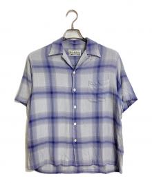 WACKO MARIA（ワコマリア）の古着「23SS  OMBRE CHECK OPEN COLLAR SHIRT オンブレチェックオープンカラーシャツ　半袖シャツ　レーヨンシャツ　日本製」｜パープル