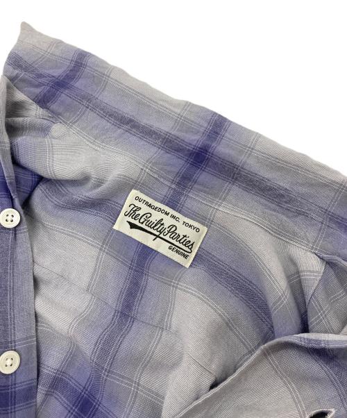 WACKO MARIA（ワコマリア）WACKO MARIA (ワコマリア) 23SS  OMBRE CHECK OPEN COLLAR SHIRT オンブレチェックオープンカラーシャツ　半袖シャツ　レーヨンシャツ　日本製 パープル サイズ:Sの古着・服飾アイテム