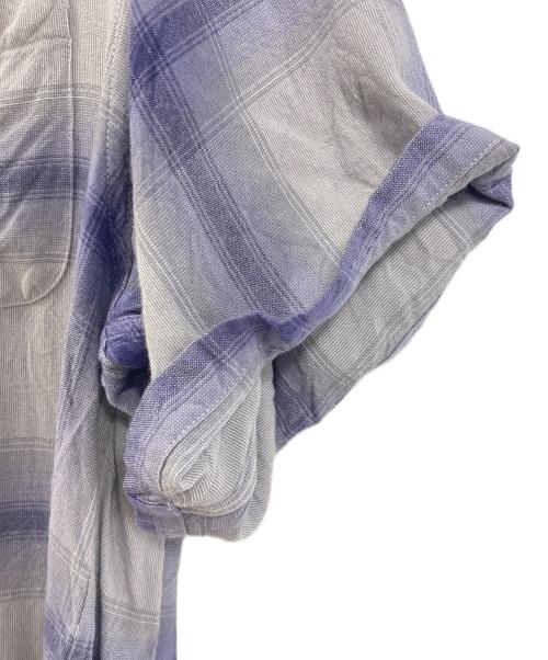 WACKO MARIA（ワコマリア）WACKO MARIA (ワコマリア) 23SS  OMBRE CHECK OPEN COLLAR SHIRT オンブレチェックオープンカラーシャツ　半袖シャツ　レーヨンシャツ　日本製 パープル サイズ:Sの古着・服飾アイテム