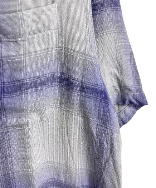 WACKO MARIA（ワコマリア）WACKO MARIA (ワコマリア) 23SS  OMBRE CHECK OPEN COLLAR SHIRT オンブレチェックオープンカラーシャツ　半袖シャツ　レーヨンシャツ　日本製 パープル サイズ:Sの古着・服飾アイテム