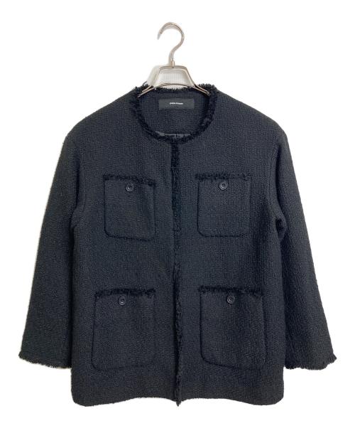JOURNAL STANDARD（ジャーナルスタンダード）JOURNAL STANDARD (ジャーナルスタンダード) ノーカラーツイードジャケット　ノーカラージャケット　アウター　ライトアウター　セレモニー ブラック サイズ:実寸参照の古着・服飾アイテム