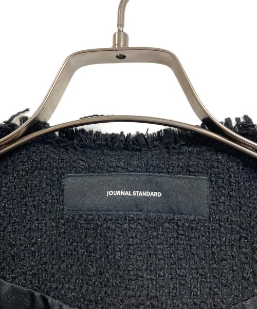 JOURNAL STANDARD（ジャーナルスタンダード）JOURNAL STANDARD (ジャーナルスタンダード) ノーカラーツイードジャケット　ノーカラージャケット　アウター　ライトアウター　セレモニー ブラック サイズ:実寸参照の古着・服飾アイテム