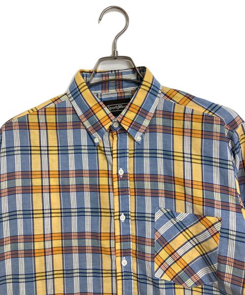 Sears SPORTSWEAR（シアーズスポーツウェア）Sears SPORTSWEAR (シアーズスポーツウェア) 【古着】80’Sチェックシャツ　80年代　茶タグ スカイブルー×イエロー サイズ:Lの古着・服飾アイテム