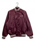 WEST ARKウェストアーク）の古着「【古着】90’Sサテンスタジャン　ナイロンジャケット　90年代　USA製」｜バーガンディー