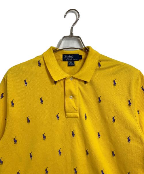 POLO RALPH LAUREN（ポロ・ラルフローレン）POLO RALPH LAUREN (ポロ・ラルフローレン) 【古着】90'Sポニー総柄ポロシャツ　90年代 イエロー×パープル サイズ:Lの古着・服飾アイテム