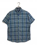 POLO RALPH LAURENポロ・ラルフローレン）の古着「【古着】裾ポニー半袖シャツ　チェック　コットンシャツ　HERITAGE」｜ネイビー
