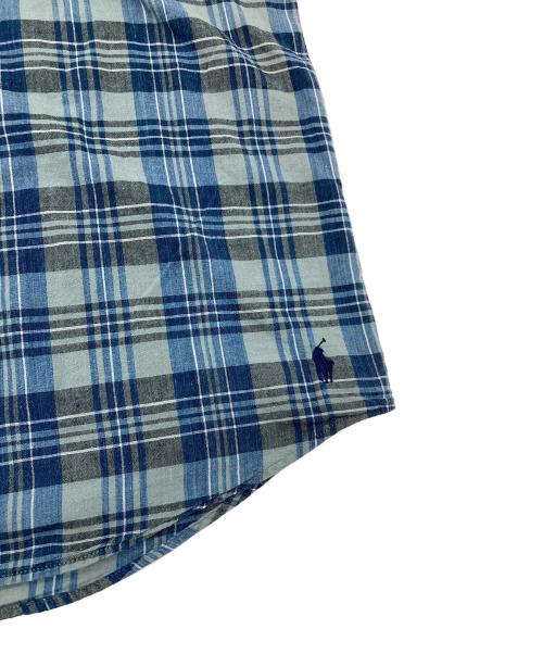 POLO RALPH LAUREN（ポロ・ラルフローレン）POLO RALPH LAUREN (ポロ・ラルフローレン) 【古着】裾ポニー半袖シャツ　チェック　コットンシャツ　HERITAGE ネイビー サイズ:Lの古着・服飾アイテム