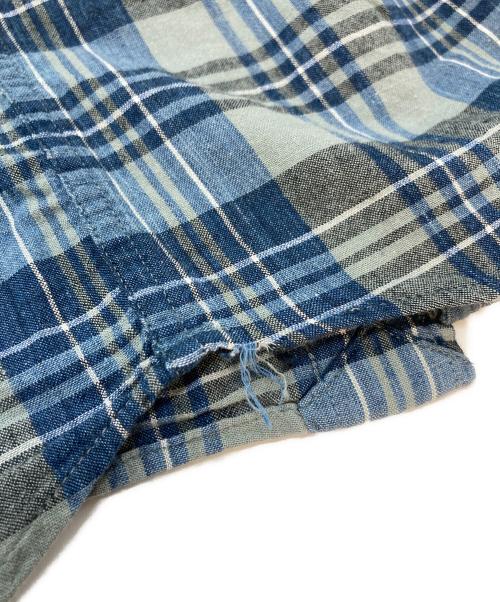 POLO RALPH LAUREN（ポロ・ラルフローレン）POLO RALPH LAUREN (ポロ・ラルフローレン) 【古着】裾ポニー半袖シャツ　チェック　コットンシャツ　HERITAGE ネイビー サイズ:Lの古着・服飾アイテム