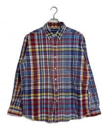 RALPH LAUREN（ラルフローレン）の古着「【古着】裾ポニー長袖シャツ　チェック　コットンシャツ　HERITAGE」｜トリコロールカラー