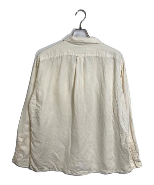 POLO RALPH LAUREN（ポロ・ラルフローレン）POLO RALPH LAUREN (ポロ・ラルフローレン) 【古着】90’Sリネンシルク裾ポニーシャツ アイボリー×ネイビー サイズ:XLの古着・服飾アイテム