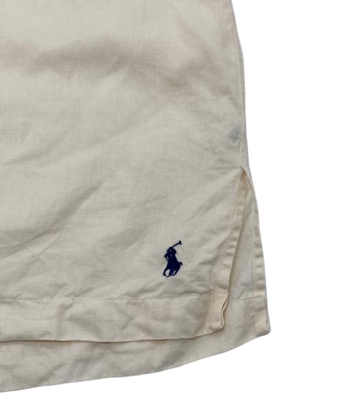 POLO RALPH LAUREN（ポロ・ラルフローレン）POLO RALPH LAUREN (ポロ・ラルフローレン) 【古着】90’Sリネンシルク裾ポニーシャツ アイボリー×ネイビー サイズ:XLの古着・服飾アイテム