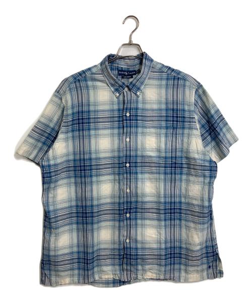 POLO RALPH LAUREN（ポロ・ラルフローレン）POLO RALPH LAUREN (ポロ・ラルフローレン) 【古着】　裾ポニーボタンダウンシャツ　コットンシャツ　BOB CAMP ブルー×ホワイト サイズ:XLの古着・服飾アイテム