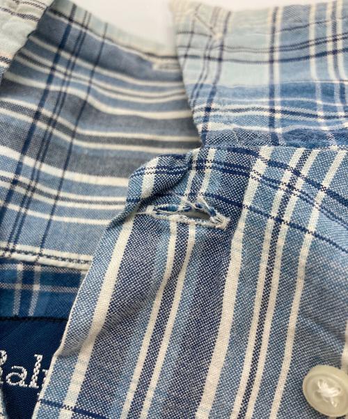 POLO RALPH LAUREN（ポロ・ラルフローレン）POLO RALPH LAUREN (ポロ・ラルフローレン) 【古着】　裾ポニーボタンダウンシャツ　コットンシャツ　BOB CAMP ブルー×ホワイト サイズ:XLの古着・服飾アイテム