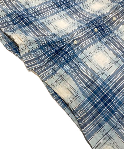 POLO RALPH LAUREN（ポロ・ラルフローレン）POLO RALPH LAUREN (ポロ・ラルフローレン) 【古着】　裾ポニーボタンダウンシャツ　コットンシャツ　BOB CAMP ブルー×ホワイト サイズ:XLの古着・服飾アイテム