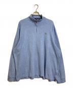 POLO RALPH LAURENポロ・ラルフローレン）の古着「ハーフジップスウェット　ESTATE RIB」｜スカイブルー
