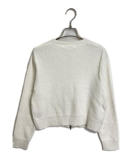 LOUNIE（ルーニー）LOUNIE (ルーニー) バイアス柄編みジップカーディガン ジャケット ホワイト サイズ:FREEの古着・服飾アイテム