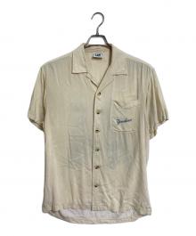 Lee SPORT（リースポーツ）の古着「【古着】ヤンキース刺繍 オープンカラーシャツ　半袖シャツ」｜アイボリー