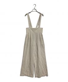 Noble（ノーブル）の古着「ハイウエストサロペットパンツ リネン混　日本製」｜アイボリー