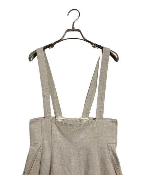 Noble（ノーブル）Noble (ノーブル) ハイウエストサロペットパンツ リネン混　日本製 アイボリー サイズ:38の古着・服飾アイテム