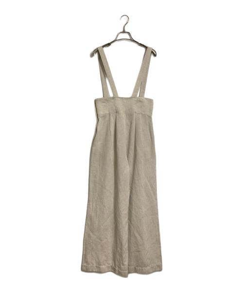 Noble（ノーブル）Noble (ノーブル) ハイウエストサロペットパンツ リネン混　日本製 アイボリー サイズ:38の古着・服飾アイテム