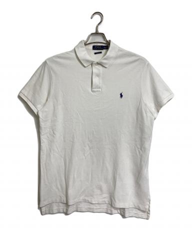 希少　未使用品　ラルフローレンポロシャツ　白　ビーズ刺繍ロゴ　半袖　Mサイズ POLO RALPH LAUREN - 【USED】ポロラルフローレン 半袖ポロシャツ