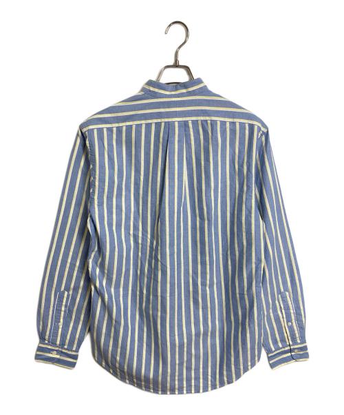 RALPH LAUREN（ラルフローレン）RALPH LAUREN (ラルフローレン) CUSTOM FIT バンドカラーシャツ　ストライプシャツ　ノーカラーシャツ ブルー×イエロー サイズ:Mの古着・服飾アイテム