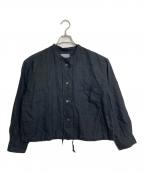 MARGARET HOWELLマーガレットハウエル）の古着「SHIRTING LINEN ブラウス　リネンブラウス　長袖ブラウス　日本製　麻」｜ブラック