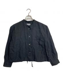 MARGARET HOWELL（マーガレットハウエル）の古着「SHIRTING LINEN ブラウス　リネンブラウス　長袖ブラウス　日本製　麻」｜ブラック