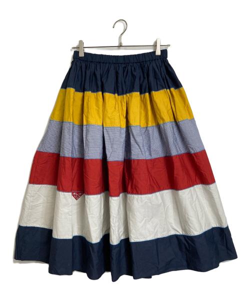 OLLEBOREBLA（アルベロベロ）OLLEBOREBLA (アルベロベロ) Alberobello ブタ chanミシン刺繍  ピノキオ  パッチワーク スカート　24SS マルチカラー サイズ:実寸参照の古着・服飾アイテム