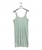 MARTIN MARGIELAマルタン・マルジェラ）の古着「ノースリーブ・キャミソールワンピース JERSEY DRESS 2006年春 ここのえタグ」｜グリーン