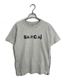 sacai×A.P.C.（サカイ×アーペーセー）の古着「SIDE ZIP LOGO TEE サイドジップロゴTシャツ」｜グレー