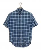 RALPH LAURENラルフローレン）の古着「【古着】半袖シャツ　チェックシャツ　ポニー刺繍　BLAIRE」｜ネイビー