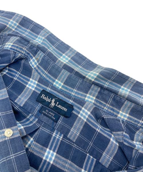 RALPH LAUREN（ラルフローレン）RALPH LAUREN (ラルフローレン) 【古着】半袖シャツ　チェックシャツ　ポニー刺繍　BLAIRE ネイビー サイズ:Mの古着・服飾アイテム