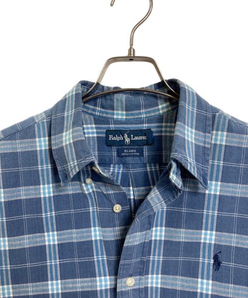 RALPH LAUREN（ラルフローレン）RALPH LAUREN (ラルフローレン) 【古着】半袖シャツ　チェックシャツ　ポニー刺繍　BLAIRE ネイビー サイズ:Mの古着・服飾アイテム