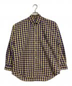 POLO RALPH LAURENポロ・ラルフローレン）の古着「【古着】90’Sボタンダウンシャツ　長袖シャツ　チェック　90年代 ポニー刺繍　BARTLETT」｜イエロー×ネイビー