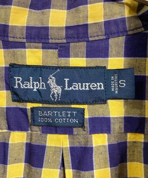 POLO RALPH LAUREN（ポロ・ラルフローレン）POLO RALPH LAUREN (ポロ・ラルフローレン) 【古着】90’Sボタンダウンシャツ　長袖シャツ　チェック　90年代 ポニー刺繍　BARTLETT イエロー×ネイビー サイズ:Sの古着・服飾アイテム