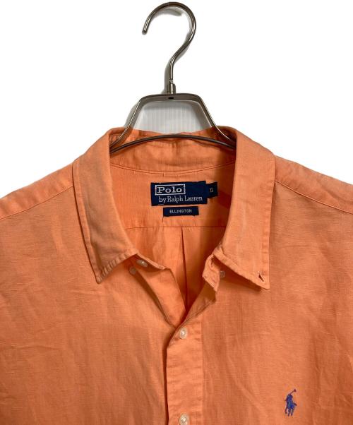 POLO RALPH LAUREN（ポロ・ラルフローレン）POLO RALPH LAUREN (ポロ・ラルフローレン) 【古着】シルクリネンボタンダウンシャツ　長袖シャツ　ポニー刺繍　ELLINGTON オレンジ サイズ:XLの古着・服飾アイテム