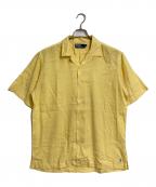POLO RALPH LAURENポロ・ラルフローレン）の古着「【古着】90’S裾ポニー半袖シャツ　半袖シャツ　リネンコットンシャツ　90年代」｜イエロー
