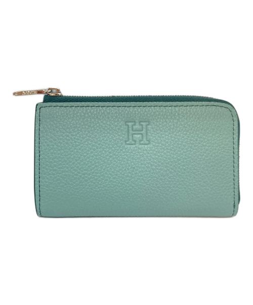 HIROFU（ヒロフ）HIROFU (ヒロフ) レザー コンパクト カードケース コインケース ブルー×グリーン サイズ:00の古着・服飾アイテム
