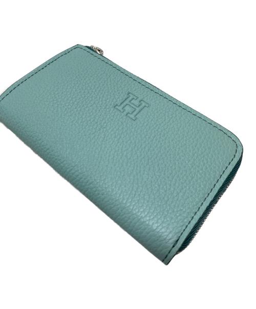 HIROFU（ヒロフ）HIROFU (ヒロフ) レザー コンパクト カードケース コインケース ブルー×グリーン サイズ:00の古着・服飾アイテム