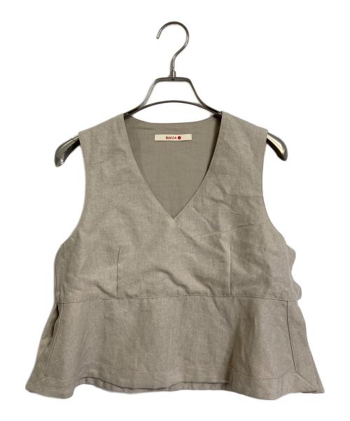 BACCA（バッカ）BACCA (バッカ) リネンVネックブラウス　ノースリーブブラウス　麻　日本製 ベージュ サイズ:36の古着・服飾アイテム