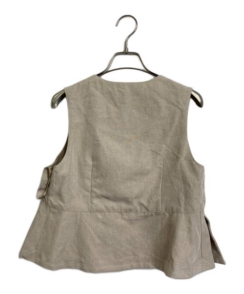 BACCA（バッカ）BACCA (バッカ) リネンVネックブラウス　ノースリーブブラウス　麻　日本製 ベージュ サイズ:36の古着・服飾アイテム