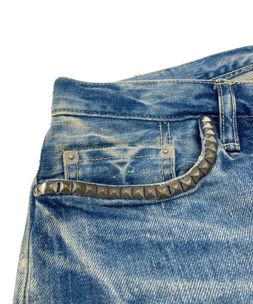 Hysteric Glamour（ヒステリックグラマー）Hysteric Glamour (ヒステリックグラマー) 15AW SP加工WRデニムパンツ スタッズデニムパンツ　5ポケット　日本製 ブルー サイズ:W30 L32の古着・服飾アイテム