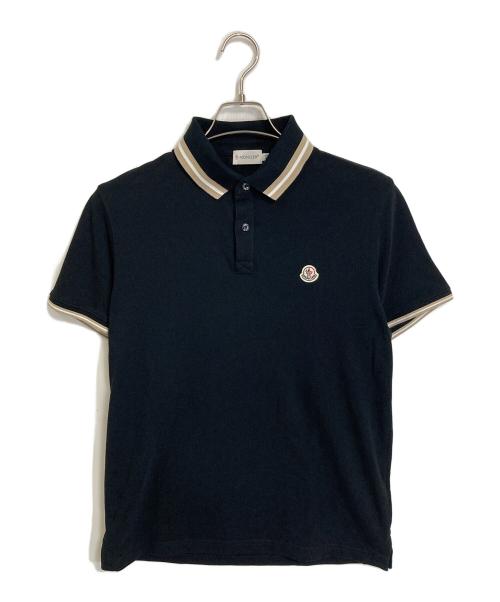 MONCLER（モンクレール）MONCLER (モンクレール) ロゴワッペンポロシャツ ブラック サイズ:Mの古着・服飾アイテム