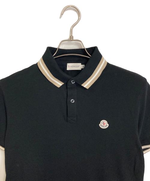 MONCLER（モンクレール）MONCLER (モンクレール) ロゴワッペンポロシャツ ブラック サイズ:Mの古着・服飾アイテム