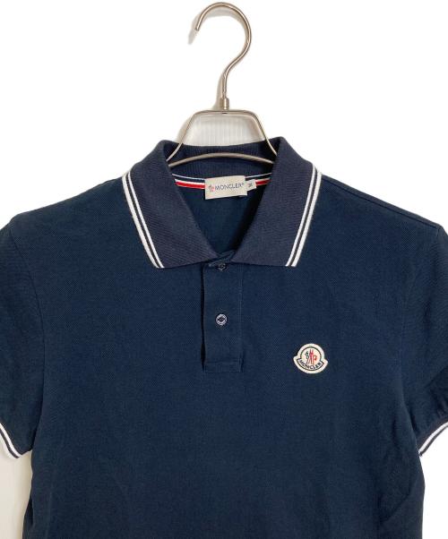 MONCLER（モンクレール）MONCLER (モンクレール) ロゴワッペンポロシャツ ネイビー サイズ:Mの古着・服飾アイテム