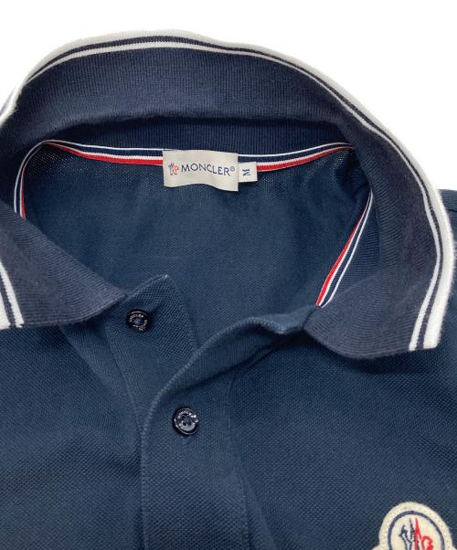 MONCLER（モンクレール）MONCLER (モンクレール) ロゴワッペンポロシャツ ネイビー サイズ:Mの古着・服飾アイテム