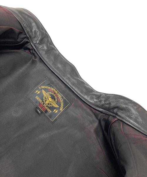 SKULL FLIGHT（スカルフライト）SKULL FLIGHT (スカルフライト) レザーベスト レースアップ ブラック サイズ:40の古着・服飾アイテム